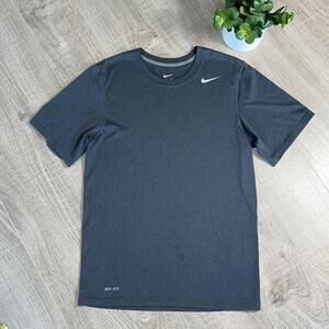 NIKE DRI-FIT Dark Gray Crew Neck Short Sleeve Athletic Workout Shirt Men’s Small